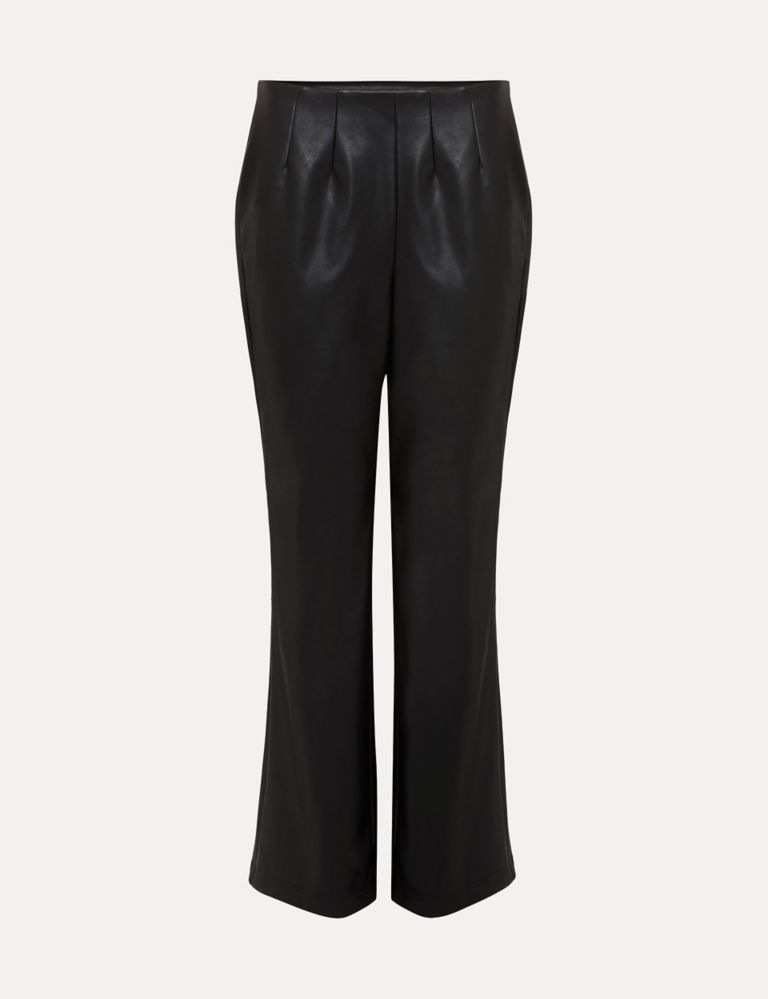 Leather Look Slim Fit Cropped Trousers 2 of 7