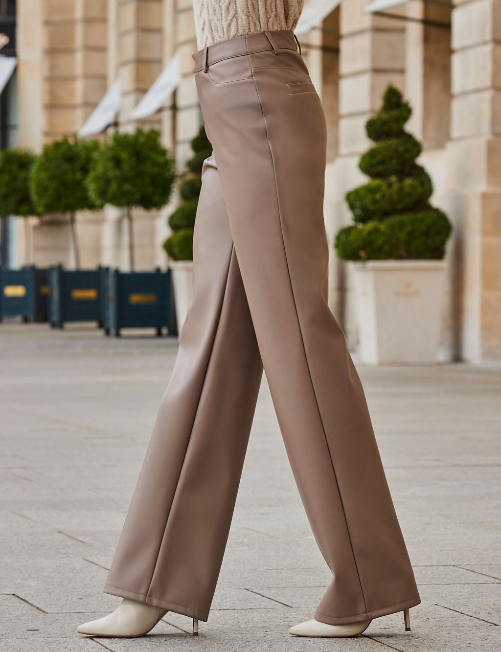 Leather Look Wide Leg Trousers 2 of 5