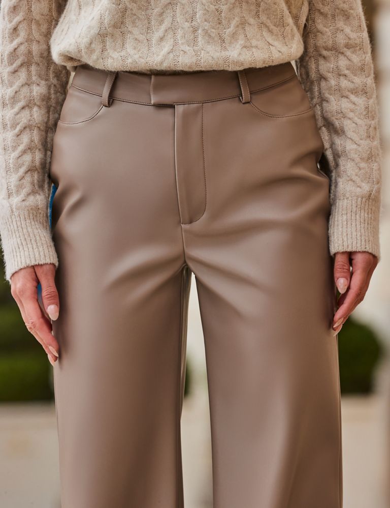 Buy Love & Roses Faux Leather Straight Leg Trousers from the Laura Ashley  online shop