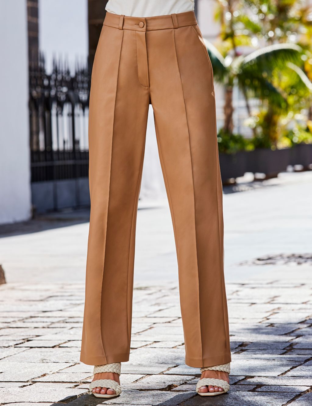 Leather Look Wide Leg Trousers 2 of 5