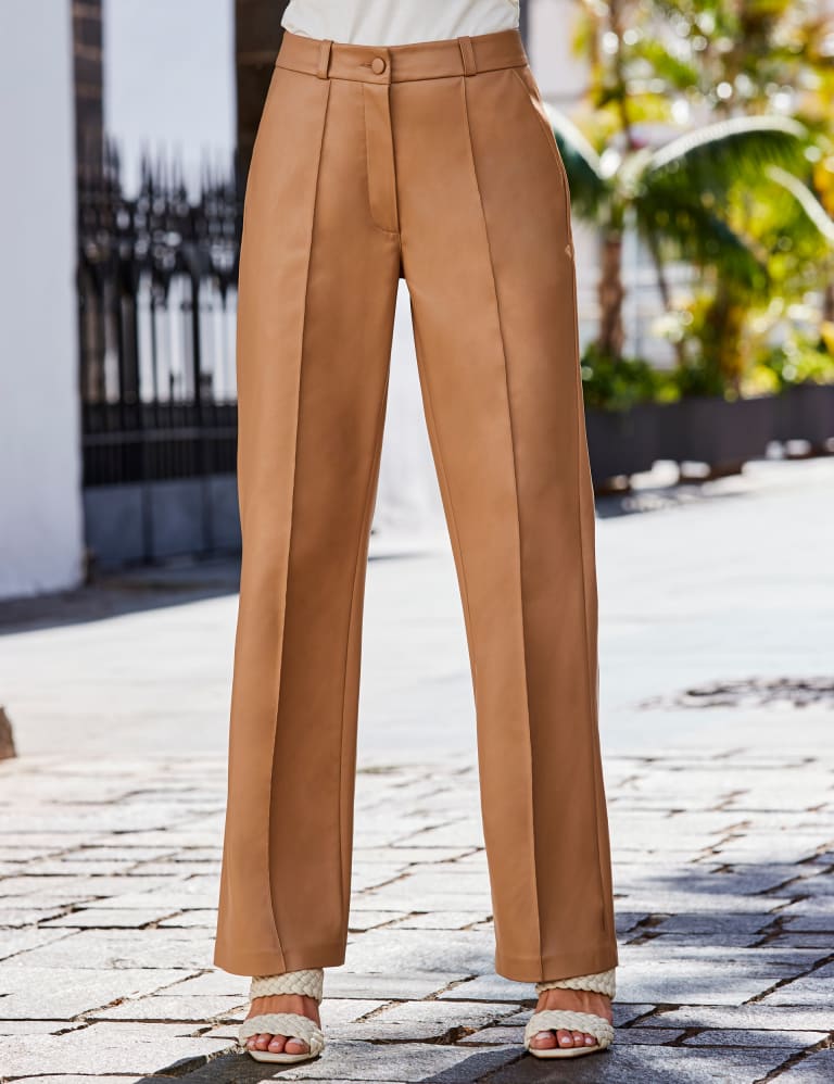 Camel trousers wide leg sales
