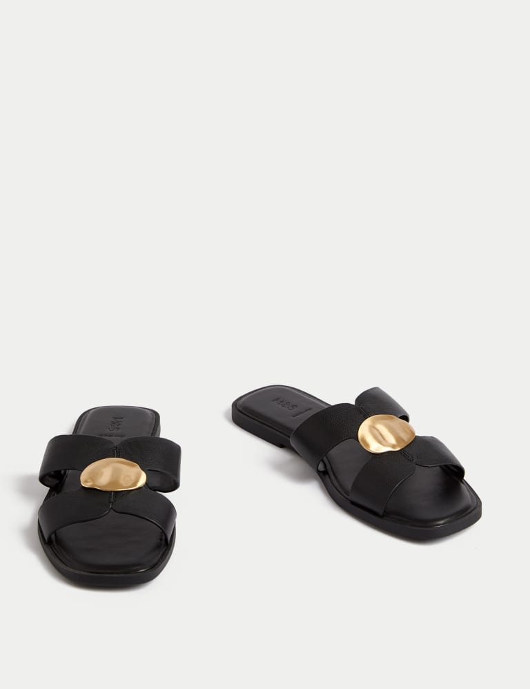 Black flat mules open toe 2025
