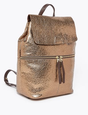 Metallic shop backpack purse