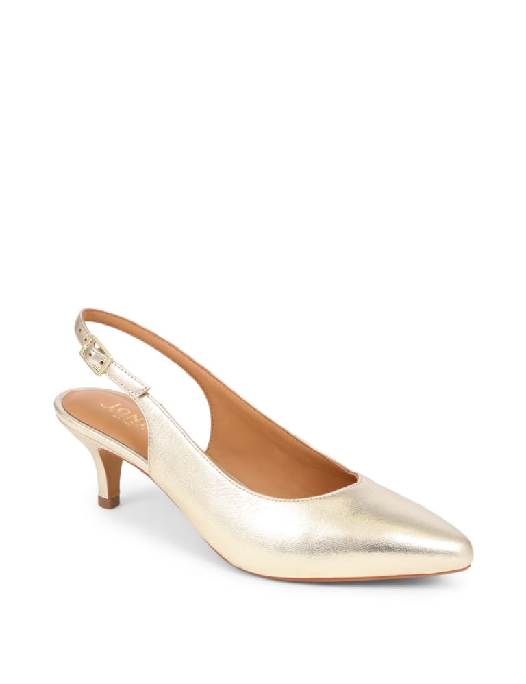 Metallic kitten heel shoes store