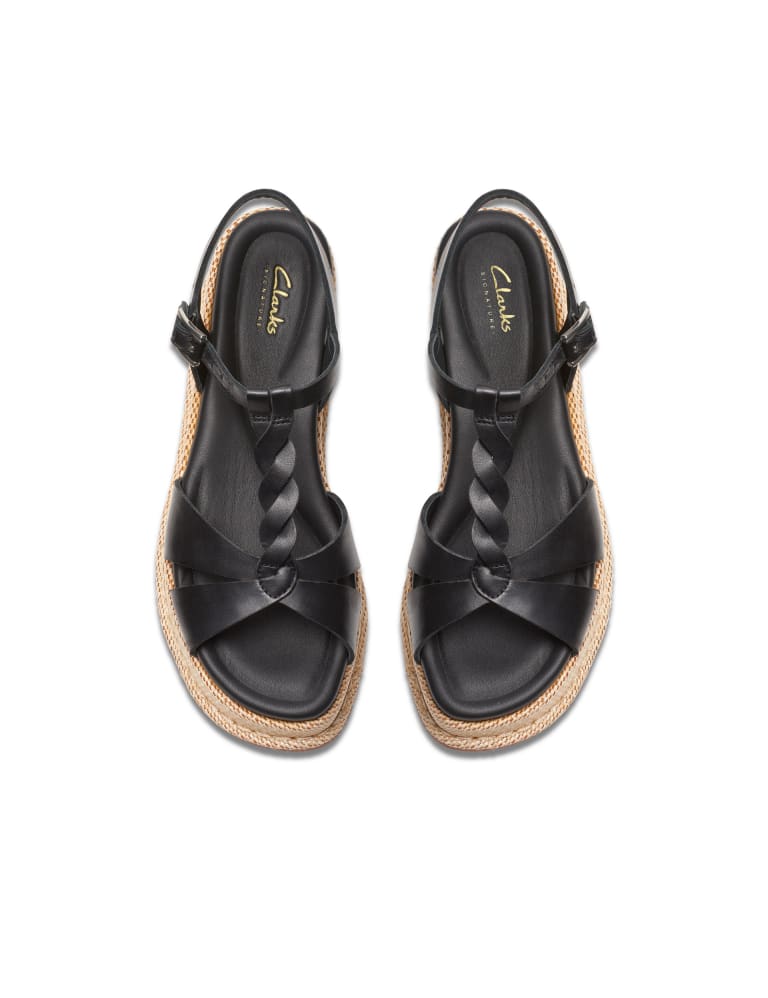 Clarks black sandals with flower sale