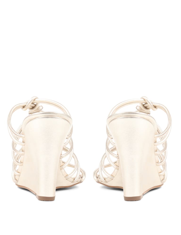 Silver metallic hot sale wedge sandals