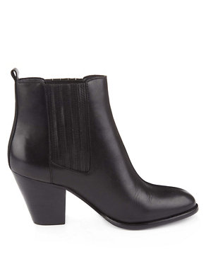 Leather Mid Heel Chelsea Boots Image 2 of 5