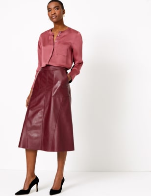 aline leather skirt