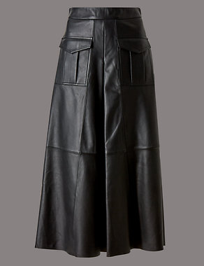 Leather Midi Skirt | Autograph | M&S