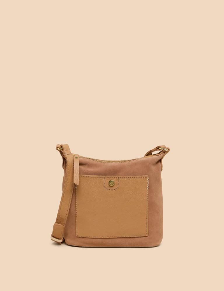 White stuff tan leather bag top