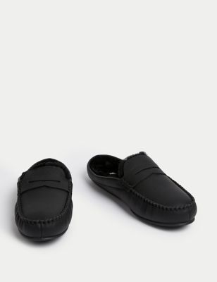 Leather Moccasin Mule Slippers with Freshfeet™ Image 2 of 4