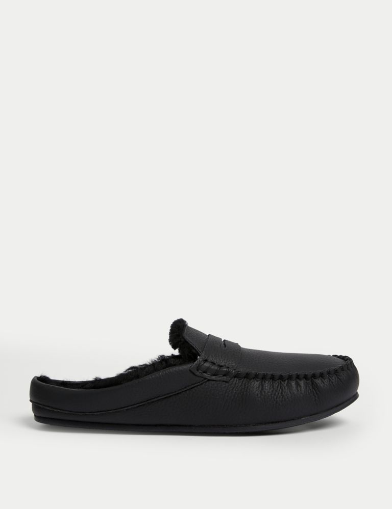 Leather Moccasin Mule Slippers with Freshfeet™ 1 of 4