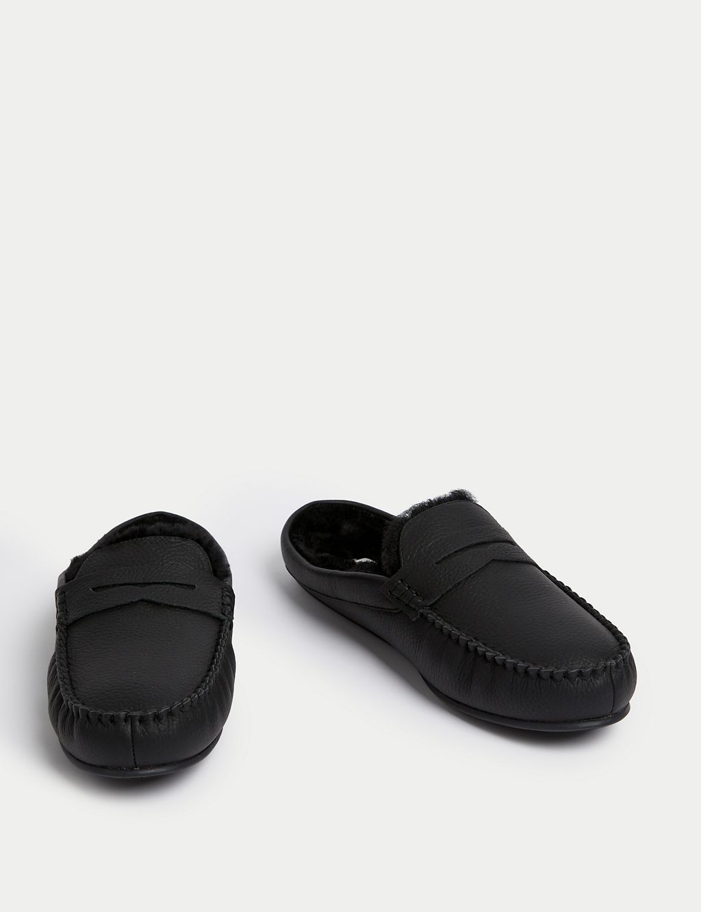 Leather Moccasin Mule Slippers with Freshfeet™ 1 of 4