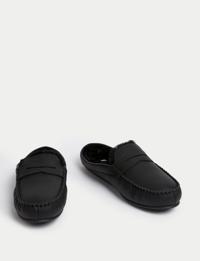 Leather Moccasin Mule Slippers with Freshfeet™ 2 of 4