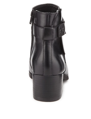 Leather Modern Strap Ankle Boots Image 2 of 5