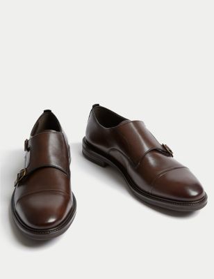 Leather Monk Strap Shoes Image 2 of 4