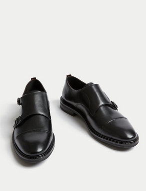 Leather Monk Strap Shoes Image 2 of 4