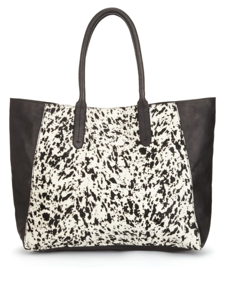 Leather Monochrome Slouch Shopper Bag 1 of 7
