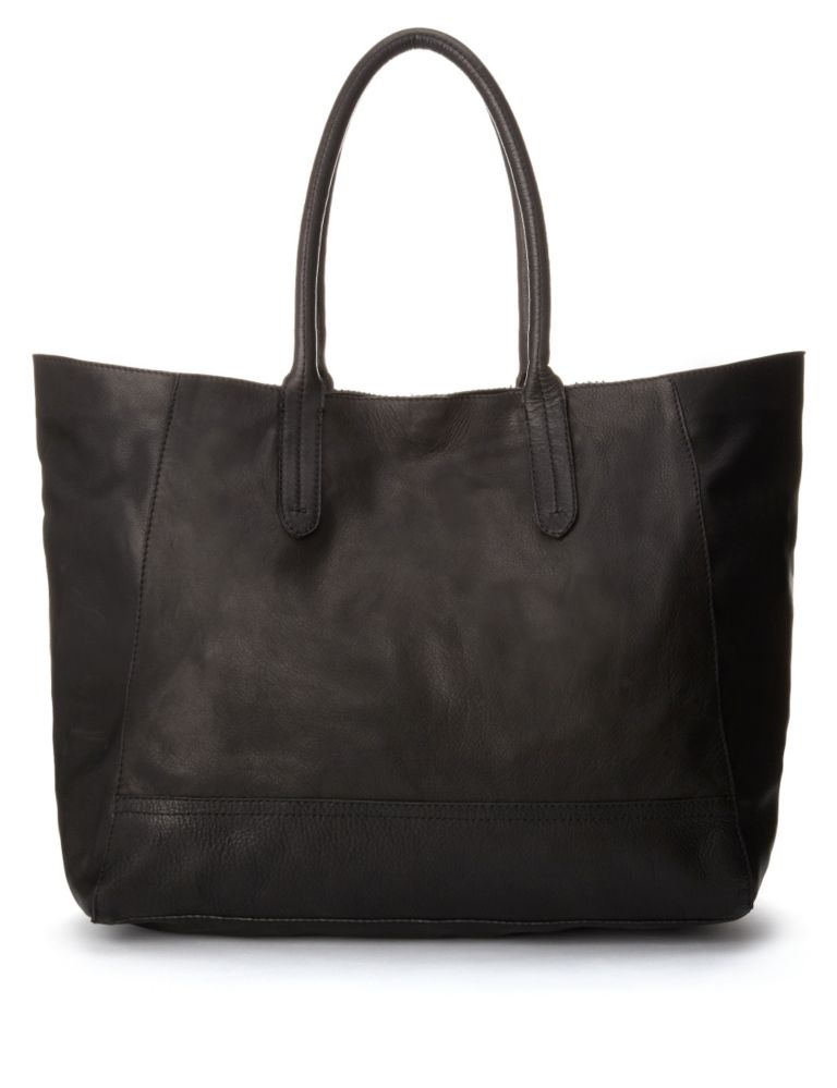 Leather Monochrome Slouch Shopper Bag 6 of 7