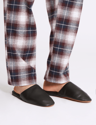 marks and spencer mens leather slippers