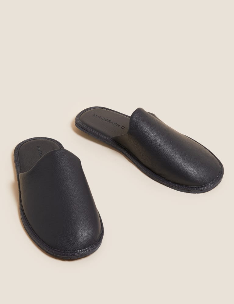 Mens leather mule slippers for sales sale