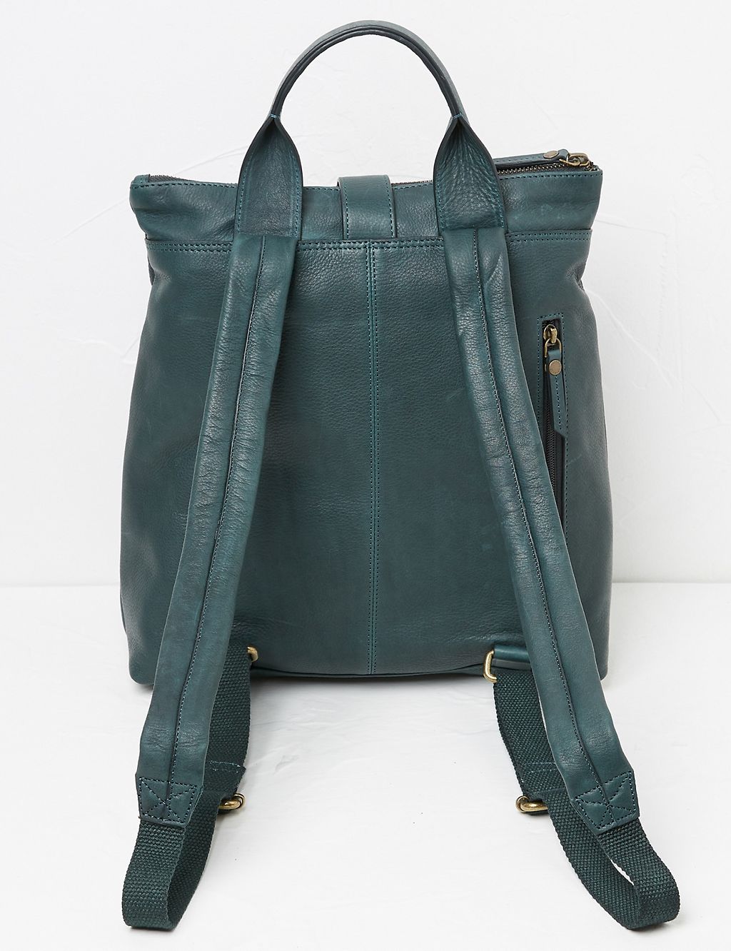 Leather Multi Pocket Buckle Detail Backpack 1 of 4