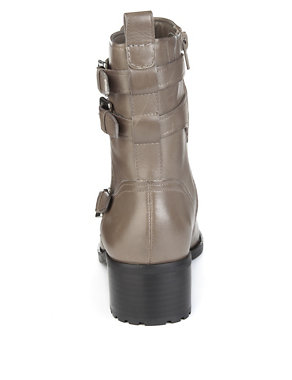 Leather Multiple Strap Biker Boots with Insolia Flex® Image 2 of 5