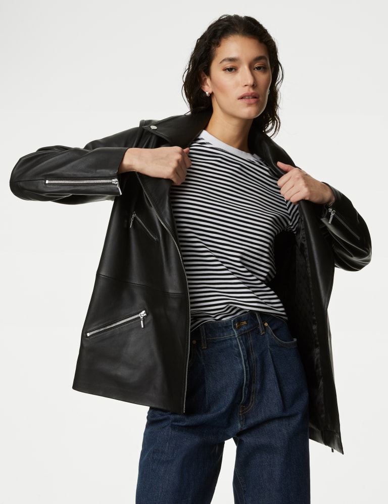 Marks and spencer 2025 leather biker jacket
