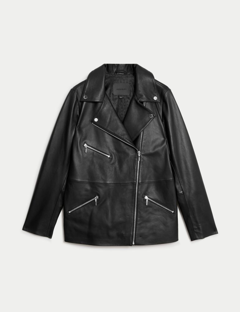 Leather Oversized Biker Jacket | Autograph | M&S