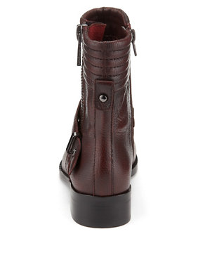Leather Padded Biker Ankle Boots with Insolia Flex® Image 2 of 5