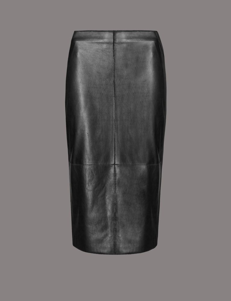 Leather Panel Detail Pencil Skirt 3 of 4