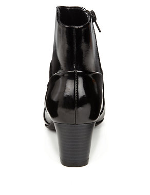 Leather Panelled Patent Ankle Boots with Insolia® Image 2 of 4