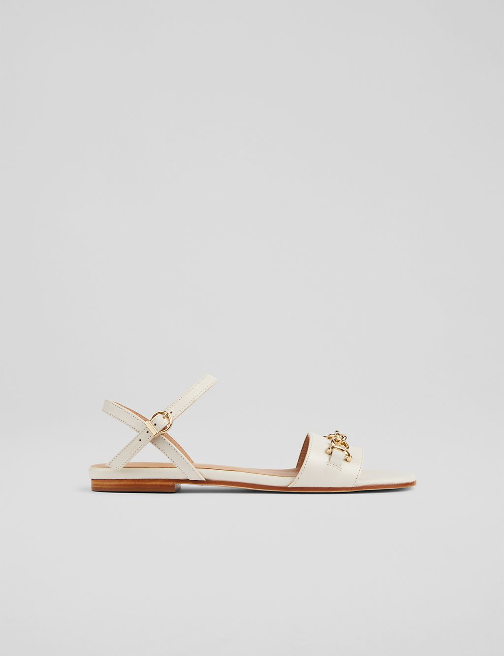 Leather Patent Ankle Strap Flat Sandals 3 of 4