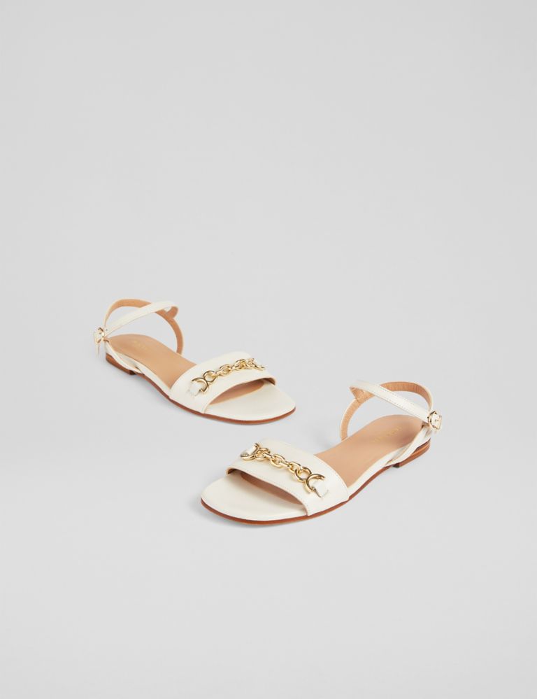 Leather Patent Ankle Strap Flat Sandals 4 of 4