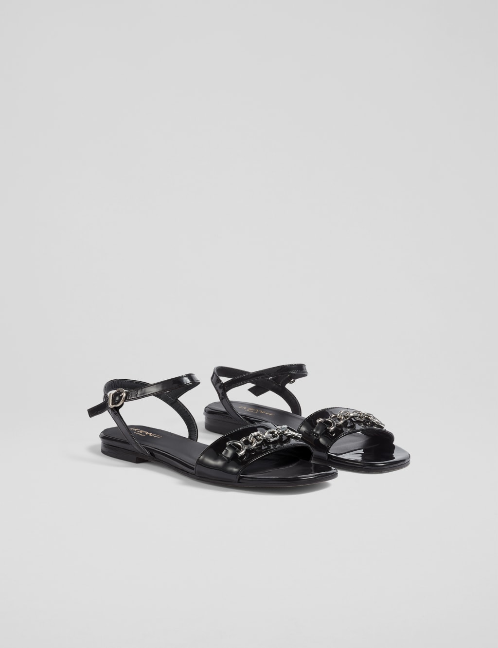 Leather Patent Ankle Strap Flat Sandals LK BENNETT M S