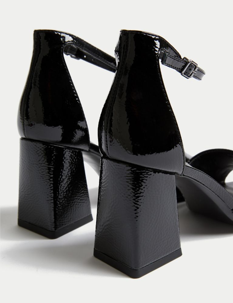 Leather Patent Block Heel Sandals 3 of 3