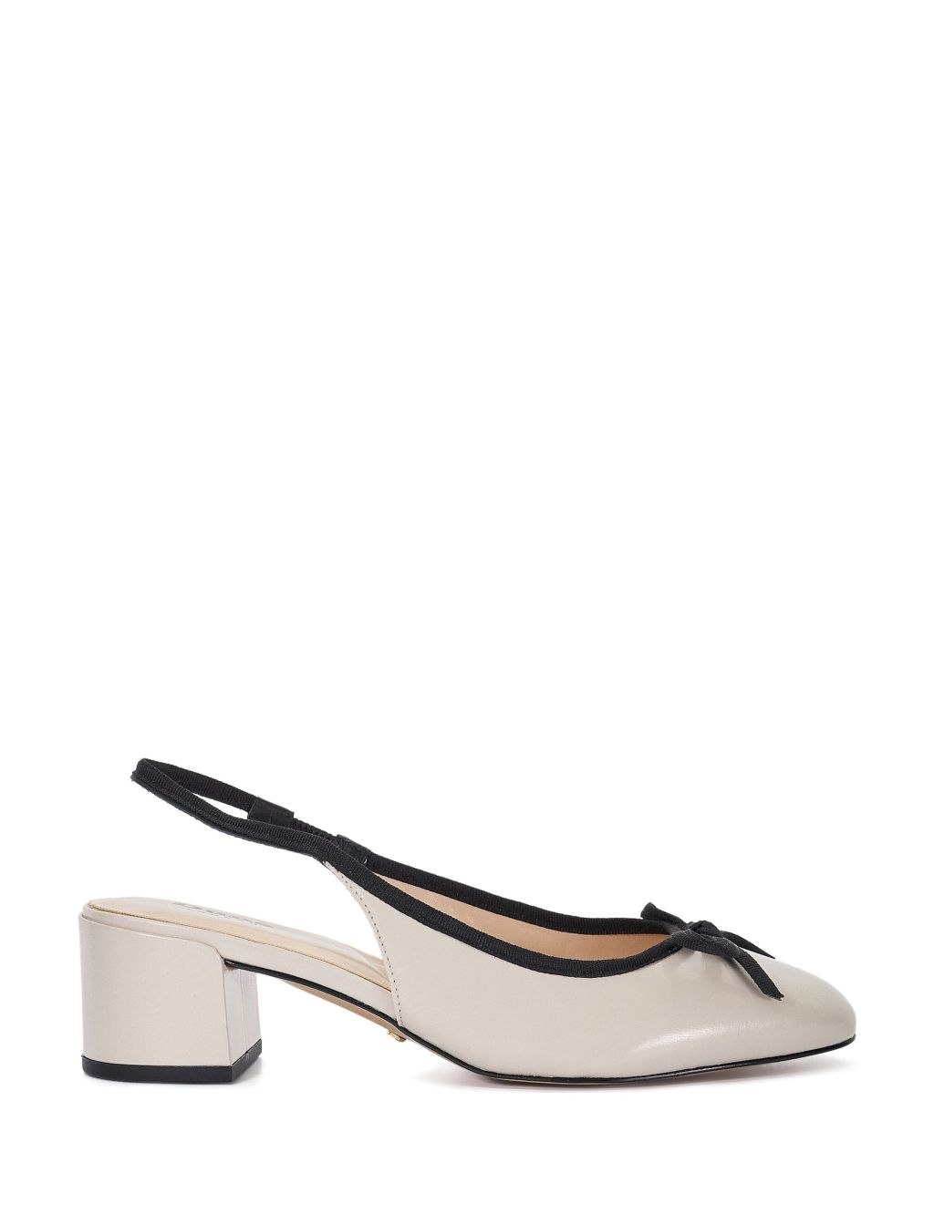 Leather Patent Block Heel Slingback Shoes 3 of 5