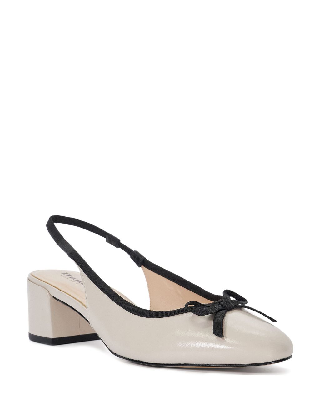 Leather Patent Block Heel Slingback Shoes 2 of 5