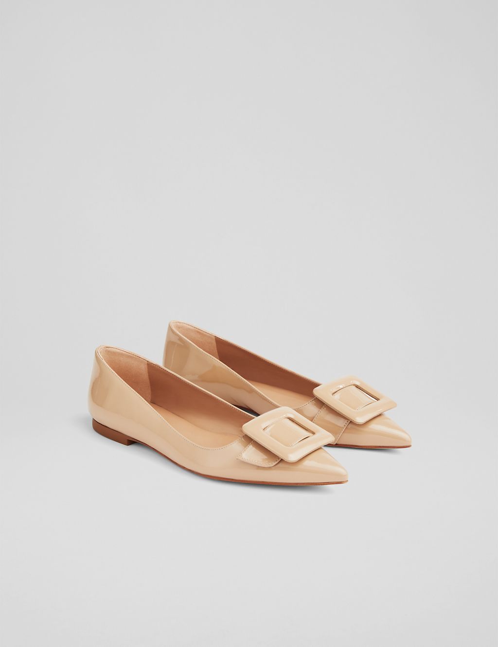 Leather Patent Buckle Flat Pointed Pumps 4 of 4