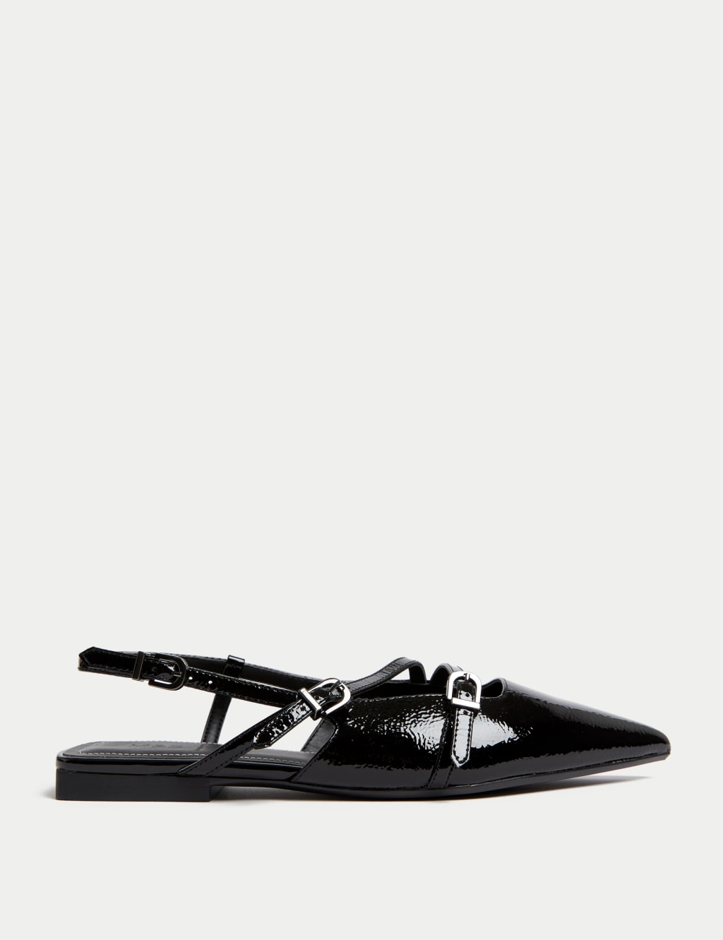 Flat black patent leather shoes cheap