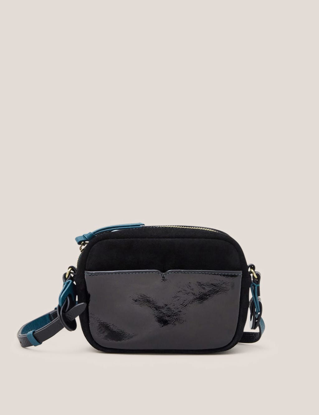 Leather Patent Finish Cross Body Bag White Stuff M S