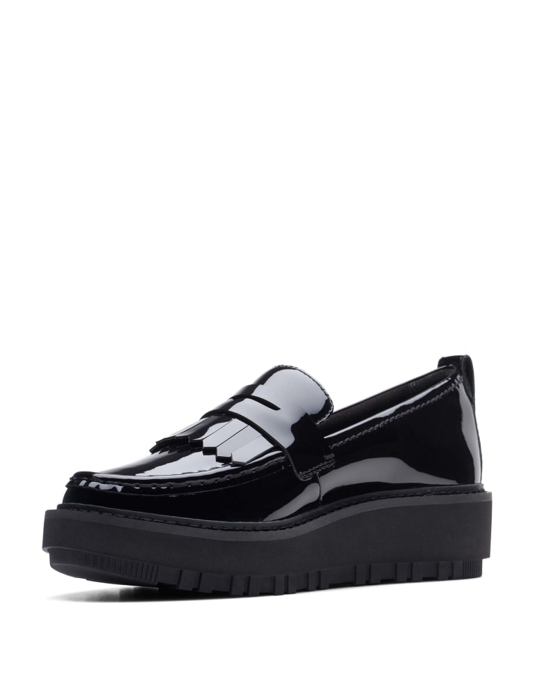 Leather Patent Flatform Loafers 4 of 7