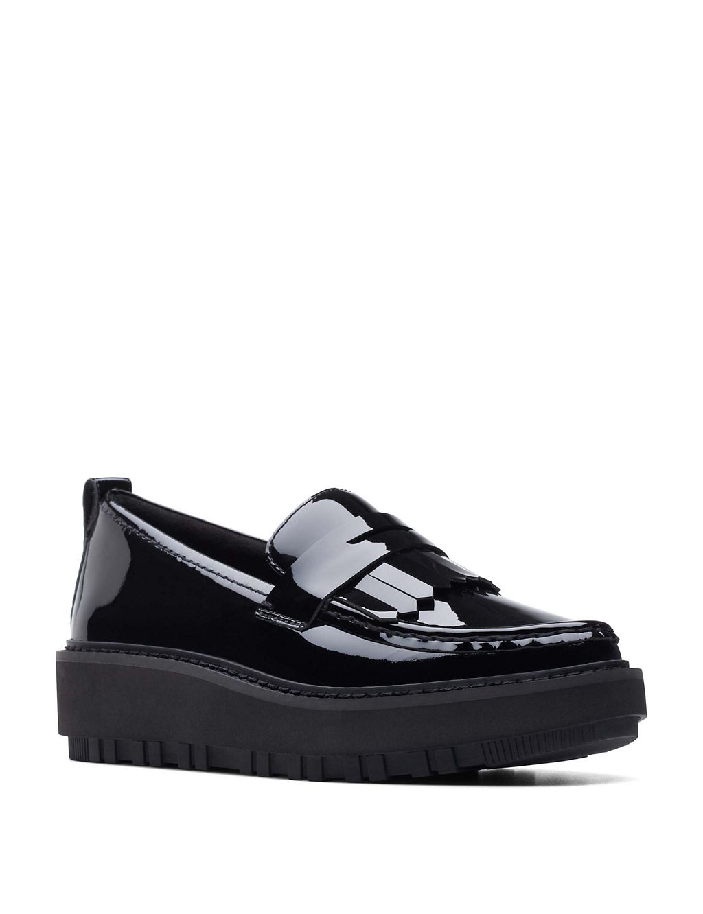 Leather Patent Flatform Loafers 1 of 7