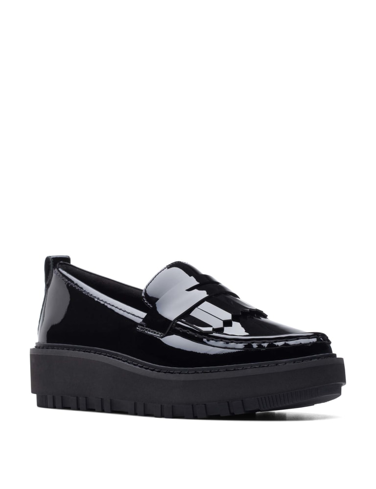 Leather Patent Flatform Loafers 2 of 7