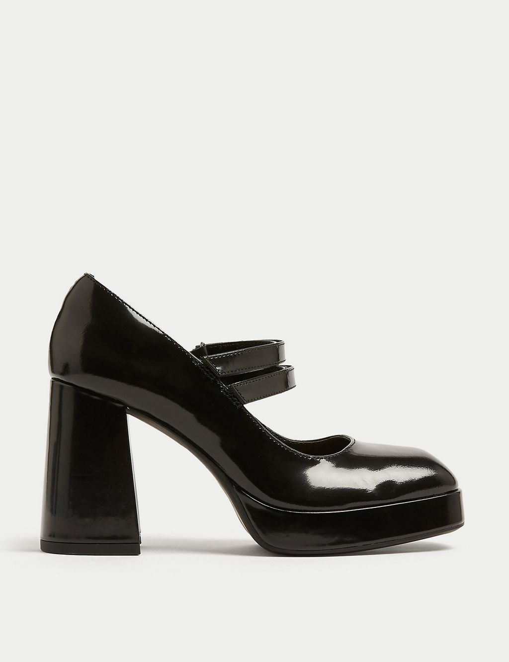 Leather Patent Platform Court Shoes 2 of 3