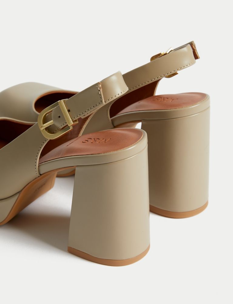 Leather Patent Platform Slingback Shoes 3 of 3