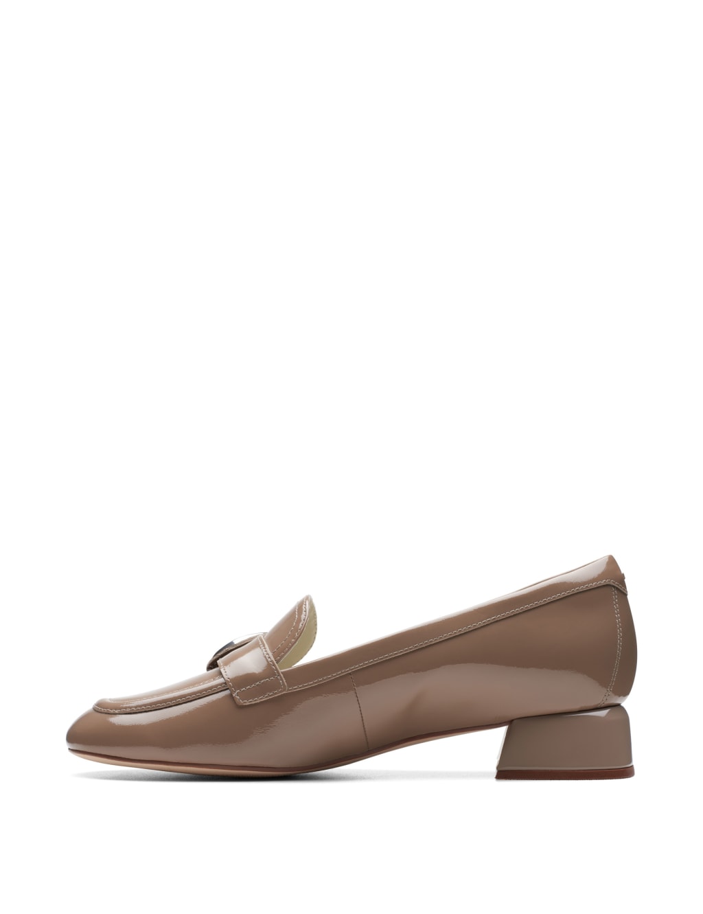Leather Patent Slip On Block Heel Loafers CLARKS M&S