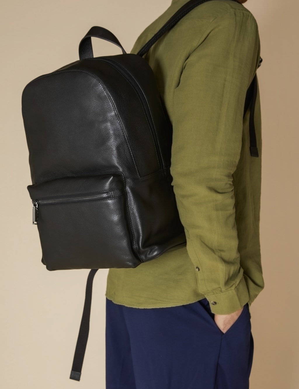 Leather Pebble Grain Backpack Jones Bootmaker M&S