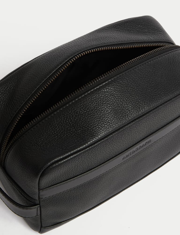 Leather Pebble Grain Washbag | Autograph | M&S