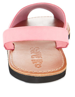 Leather Peep Toe Slingback Sandals Image 2 of 5